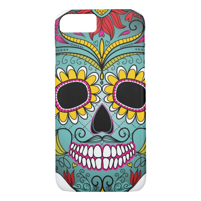 Day of the Dead Bright Skull Case-Mate iPhone Case (Back)