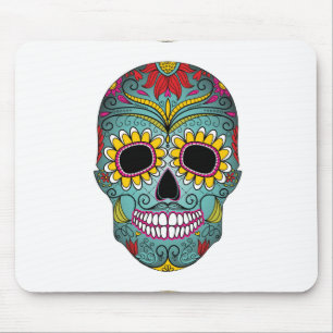 Day of the Dead Bright Skull Mouse Pad