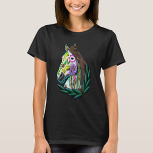 Day of the Dead Brown Appaloosa Sugar Skull Horse T-Shirt