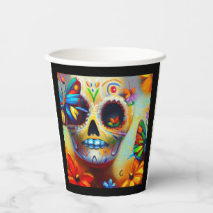 Day of the Dead Butterflies 2 Paper Cups