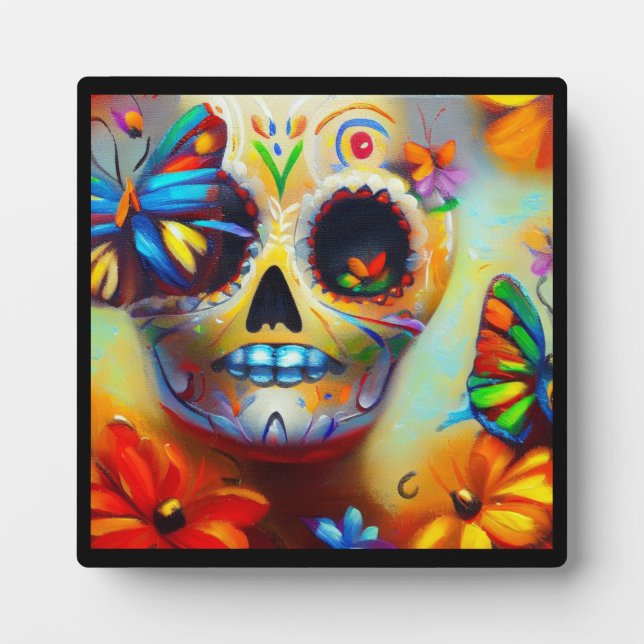 Day of the Dead Butterflies 2 Plaque (Front)