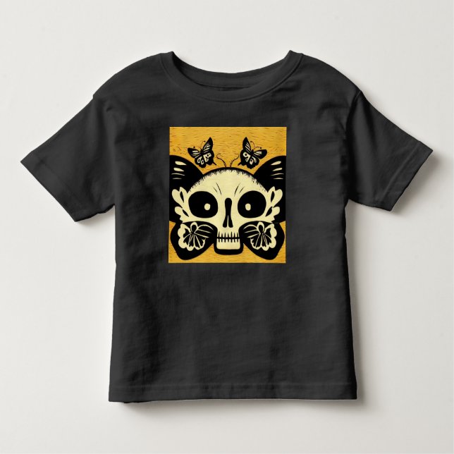 Day of the Dead Butterflies Woodcut 1 Toddler T-Shirt (Front)