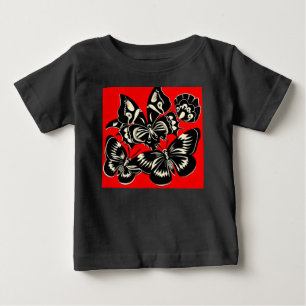 Day of the Dead Butterflies Woodcut 2 Baby T-Shirt