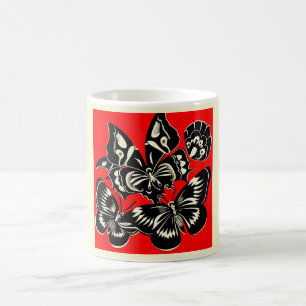 Day of the Dead Butterflies Woodcut 2 Coffee Mug
