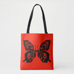 Day of the Dead Butterflies Woodcut 4 Tote Bag