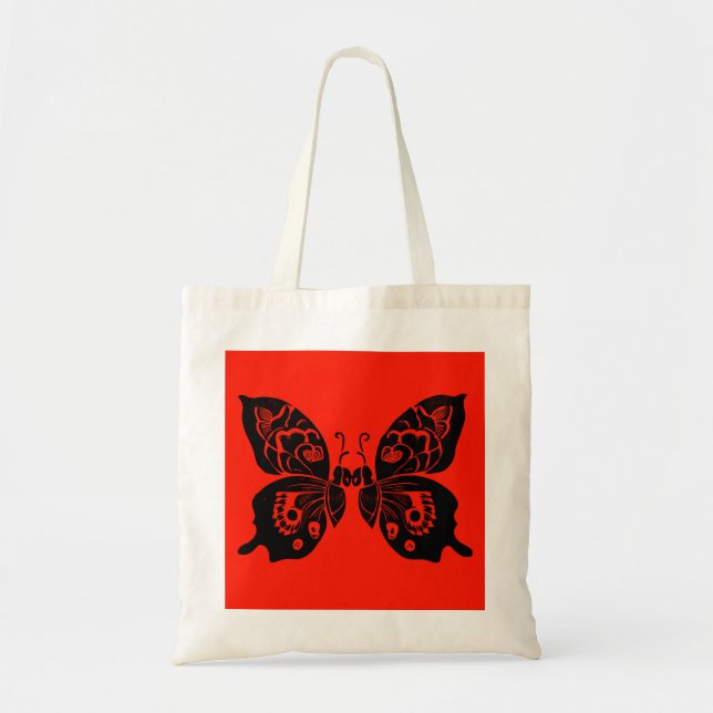Day of the Dead Butterflies Woodcut 4 Tote Bag (Front)