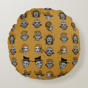 DAY OF THE DEAD by Slipperywindow Round Cushion