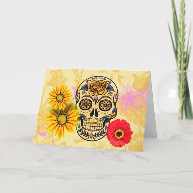 Day of the Dead candy skull Card (Front)