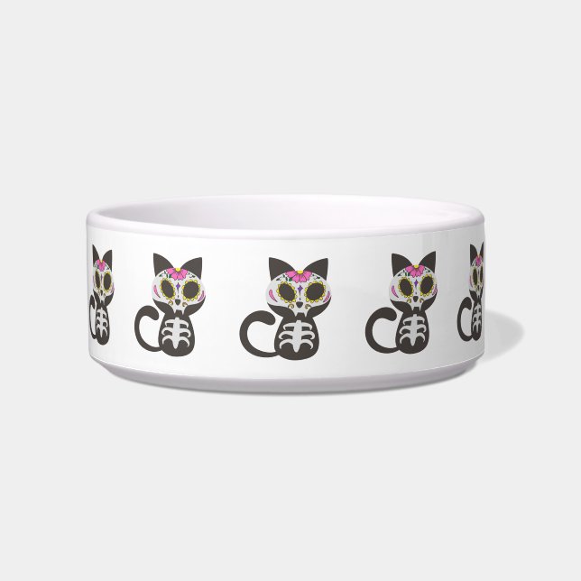 Day of the dead cat - Choose background color Bowl (Front)