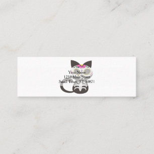 Day of the dead cat - Choose background color Mini Business Card