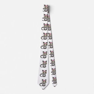 Day of the dead cat - Choose background color Tie