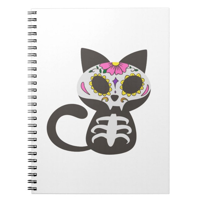 Day of the dead cat - Choose background colour Notebook (Front)