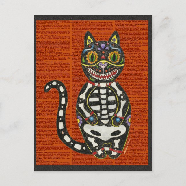 Day of the Dead Cat Postcard (Front)