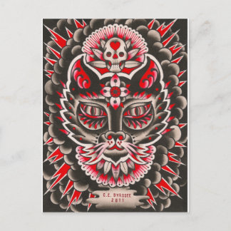 Day of the Dead Cat Postcard