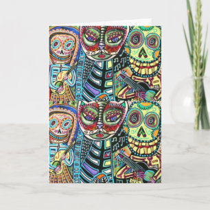 Day Of The Dead Cat Serenade Card