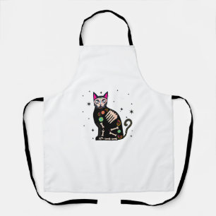 Day of the Dead Cat Shirt Dia De Los Muertos Cat S Apron