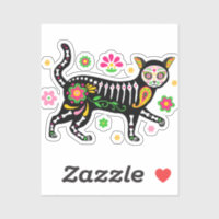 Day of the Dead Cat Sticker