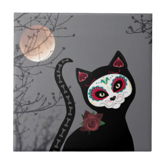 Day of the Dead Cat Tile