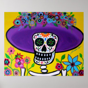 DAY OF THE DEAD CATRINA PAINTING POSTER