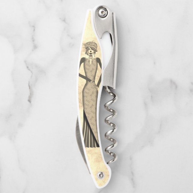 Day of the Dead Catrina Skeleton Doll Corkscrew (Back)