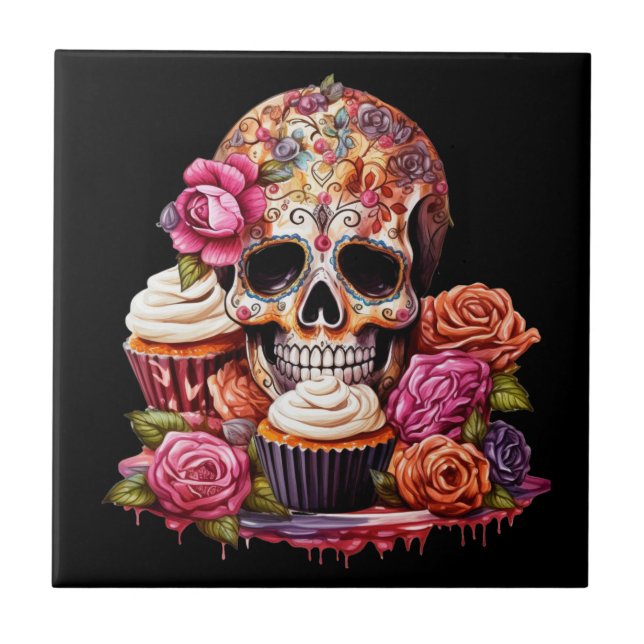 Day of the Dead  Ceramic Tile (Front)