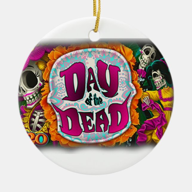Day of the Dead Ceramic Tree Decoration (Front)