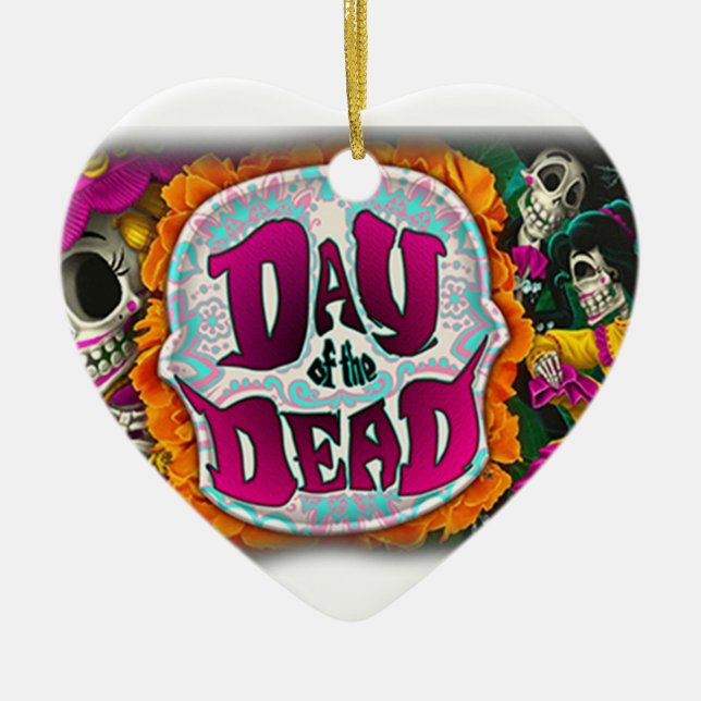 Day of the Dead Ceramic Tree Decoration (Front)