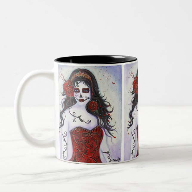 Day of the dead coffee mug By Renee L. Lavoie (Left)