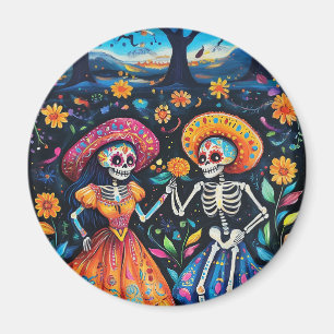 Day of the dead colorful design magnet
