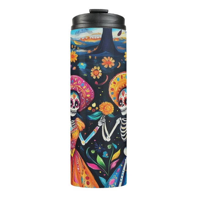 Day of the dead colorful design thermal tumbler (Front)