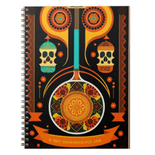 Day of the Dead Colorful Skull Art Notebook