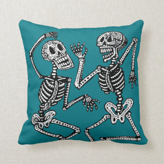 Day of the Dead Dancing Skeletons - Customise! Cushion