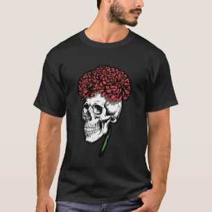 Day of The Dead Dark Gothic Floral Sugar Skull T-Shirt