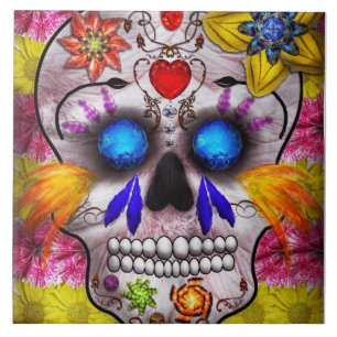 Day of the Dead - Death Mask Ceramic Tile