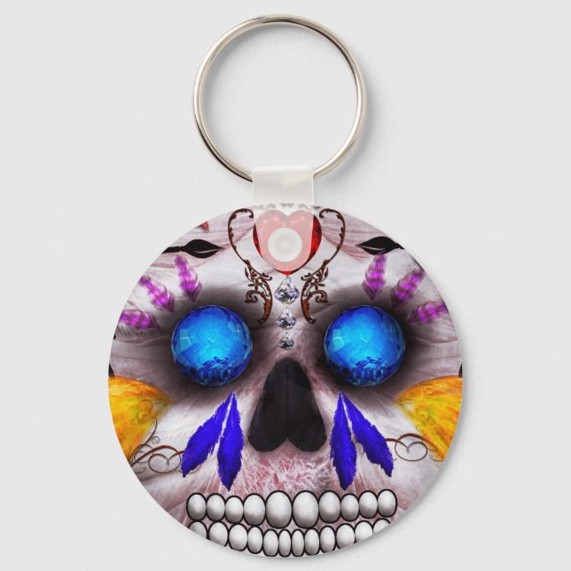Day of the Dead - Death Mask Key Ring (Front)