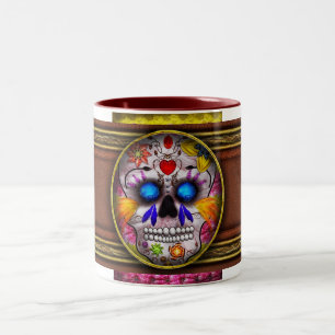 Day of the Dead - Death Mask Two-Tone Coffee Mug