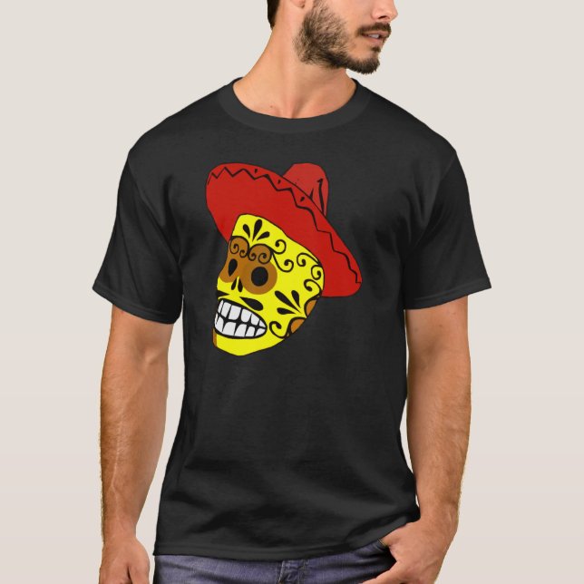 Day of the Dead Decorated Candy Skull T-Shirt (Front)