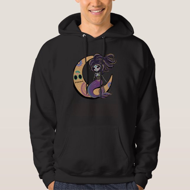 Day of the Dead Dia De Los Muertos Mermaid Women Hoodie (Front)