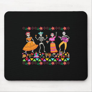 Day Of The Dead Dia De Los Muertos Mexican Skeleto Mouse Pad