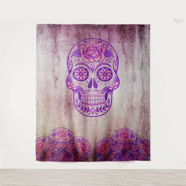 Day of the Dead Dia de Los Muertos Photo Backdrop Tapestry (Front)