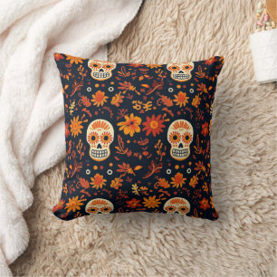Day of the Dead   Día de Los Muertos Sugar Skull Cushion