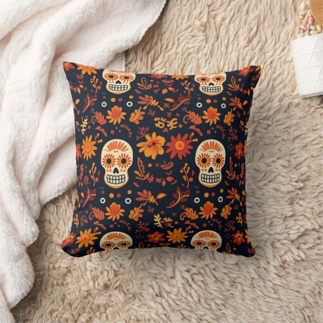 Day of the Dead | Día de Los Muertos Sugar Skull Cushion (Blanket)