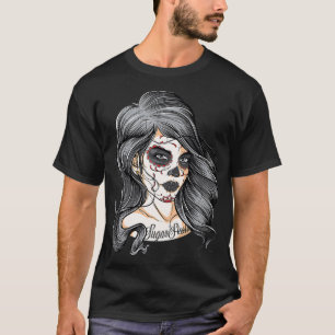 Day of the Dead Dia de los Muertos Sugar Skull Hal T-Shirt