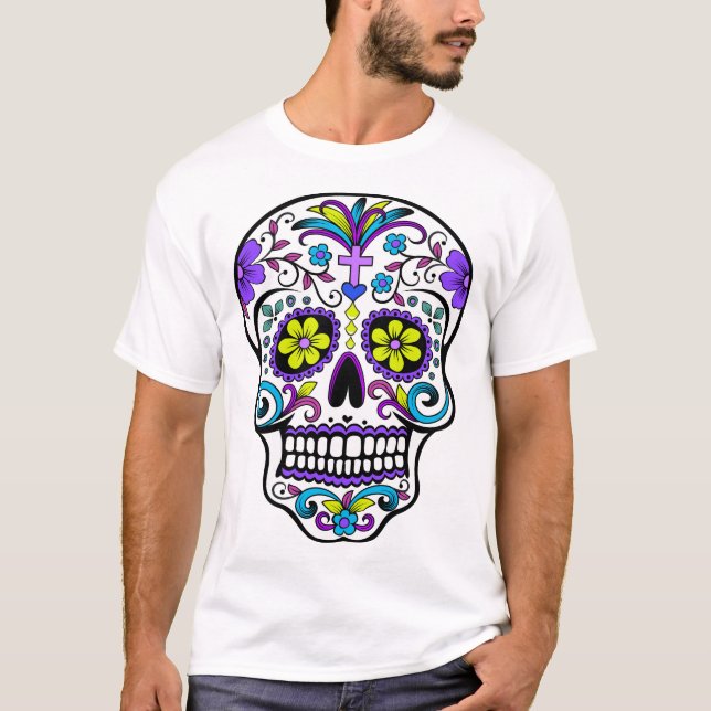 Day of The Dead - Día De Los Muertos - Sugar Skull T-Shirt (Front)