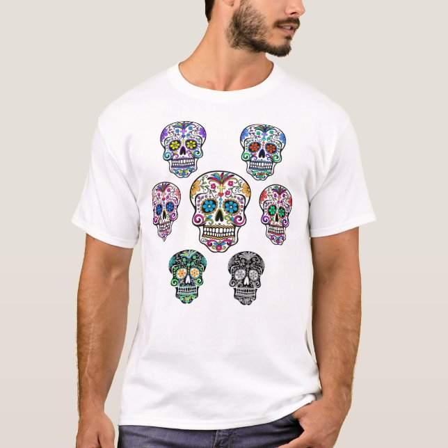 Day of The Dead - Día De Los Muertos - Sugar Skull T-Shirt (Front)