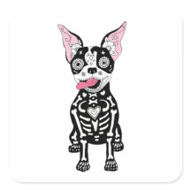 Day of the Dead Dog Sticker