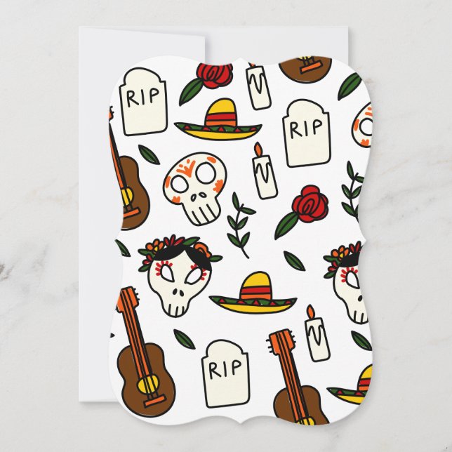 day of the dead doodle invitation (Front)