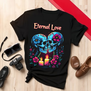 Day of the Dead Eternal Love with Dual Skill Faces T-Shirt