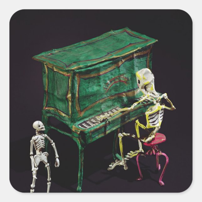 Day of the Dead figures as musicians Square Sticker (Front)