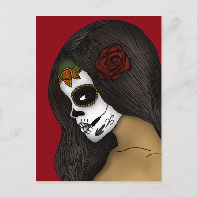 Day of the dead girl postcard (Front)